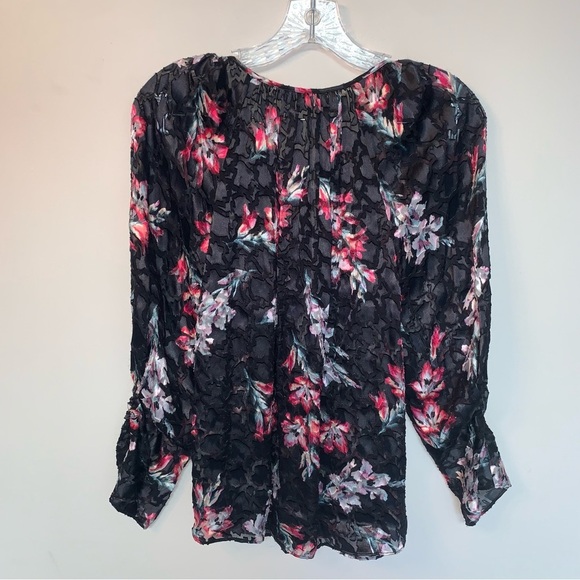 Rebecca Taylor Silk Blend Noah Flowered Blouse 6 - Picture 5 of 12